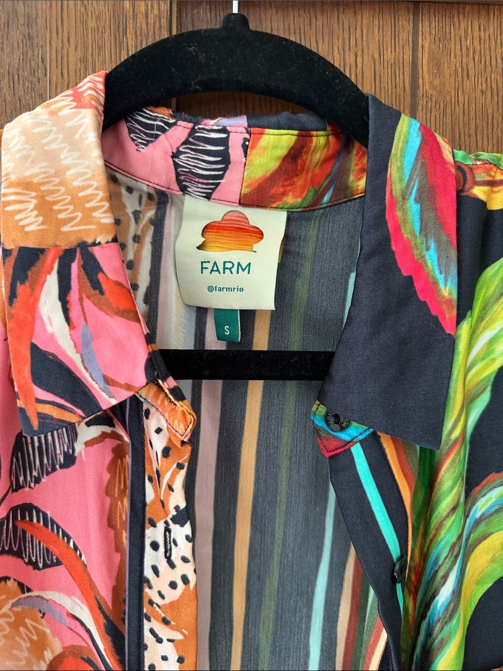 FARM Rio Multicolor Tropical Patchwork Maxi Dress with Pink and Turquoise Panels - Picture 2 of 8